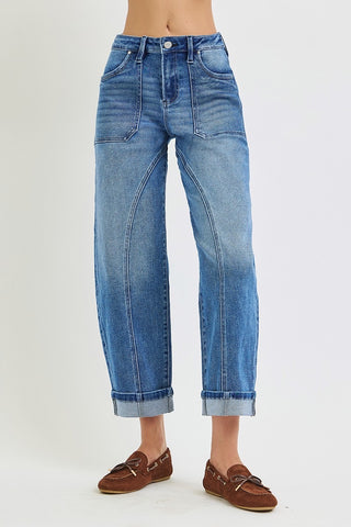 21634 Curved Seam Barrel Jean