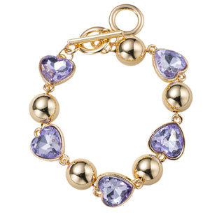 Lavender Heart Toggle Bracelet