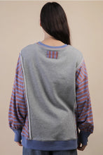 Load image into Gallery viewer, Grey Slouchy Stripe Sweatshirt
