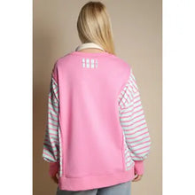 Load image into Gallery viewer, Bubblegum Slouchy Stripe Sweatshirt
