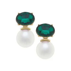 Brooke Rhinestone & Pearl Earring