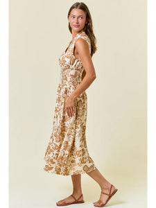 Paisley Smocked Midi