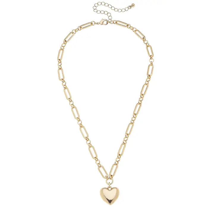 Hannah Puffed Heart Necklace