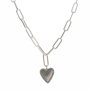 Silver Outlined Heart Necklace