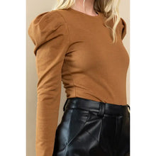 Load image into Gallery viewer, Piper Puff Sleeve Bodysuit-Camel
