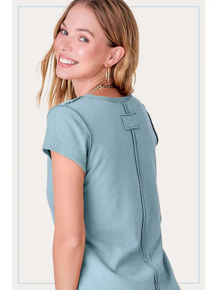 Nikki Notched Tee-Cloud
