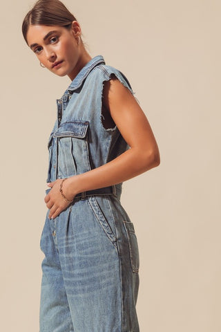 Cargo Cutie Denim Jumpsuit