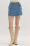 Load image into Gallery viewer, Fray Hem Denim Skort
