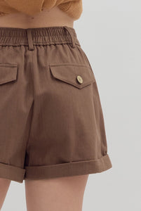 Brown Pleated Short