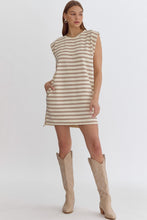 Load image into Gallery viewer, Split Hen Stripe T-Shirt Dress
