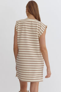 Split Hen Stripe T-Shirt Dress