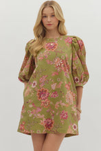 Load image into Gallery viewer, Autumn Olive Florals Dress
