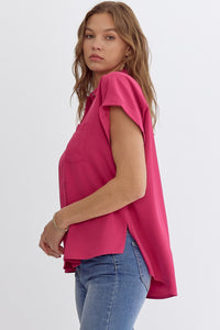 Pink Collared Top