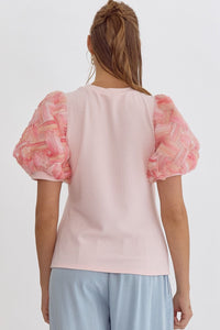 Pretty In Pink Puff Sleeve Top