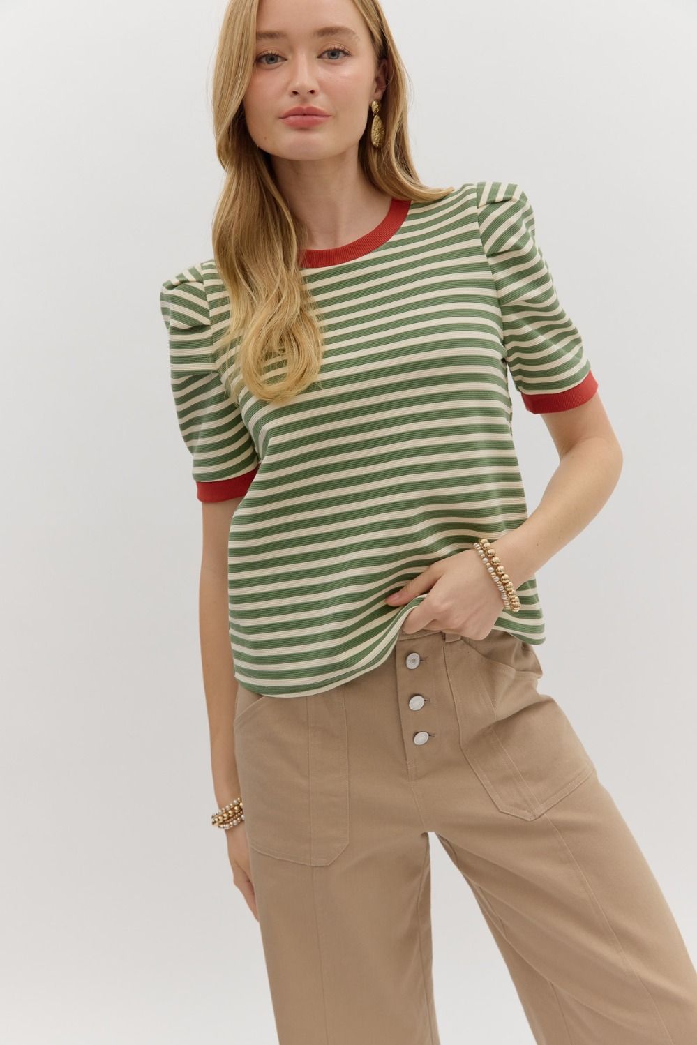 Basic Bettye Top-Olive