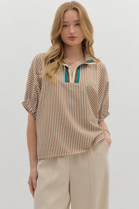 Sporty Chic Top-Tan