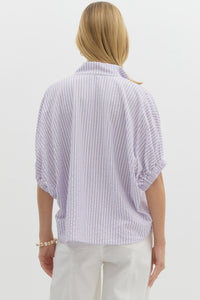 Sporty Chic Seersucker Top
