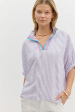 Load image into Gallery viewer, Sporty Chic Seersucker Top
