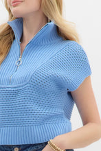 Load image into Gallery viewer, Blue Banded Half Zip
