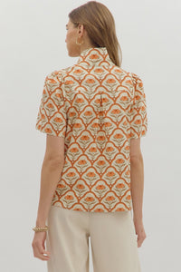 Pumpkin Florals Top
