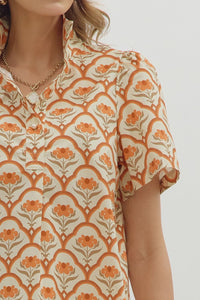 Pumpkin Florals Top