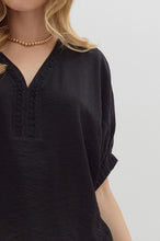 Load image into Gallery viewer, Braided Black Blouse
