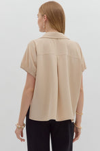 Load image into Gallery viewer, Solid Split Collar Top-Ecru
