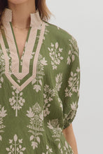 Load image into Gallery viewer, Olive Abstract Dolman Top
