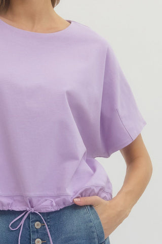 Demi Drawstring Top-Lav