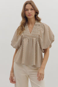 Caramel Collared Top