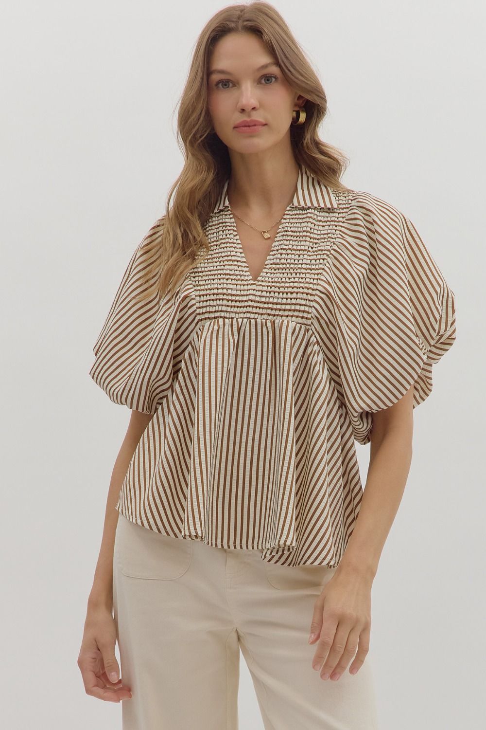 Caramel Collared Top