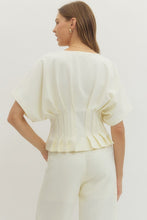 Load image into Gallery viewer, Polished Pleat Top-Cream
