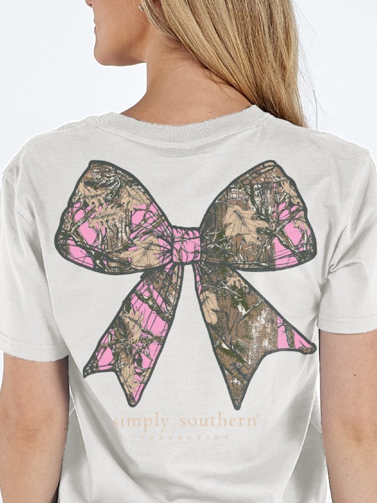 Yth Cream Camo Bow Tee