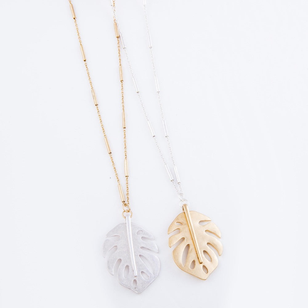 Two Tone Palm Necklace