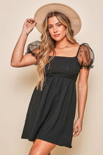 Load image into Gallery viewer, Sheer Puff Sleeve Dress
