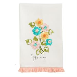 Happy Vibes Embroidered Towel