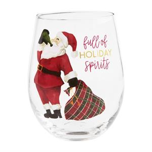 Santa Drinking Wine Glass