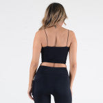 Load image into Gallery viewer, Seamless Crop Cami-Black
