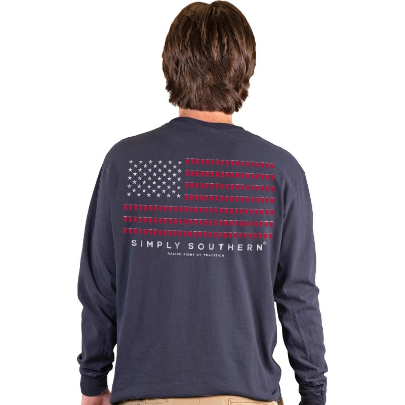 Mens LS Red Cup Navy