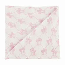 Load image into Gallery viewer, Pink Bow Muslin Blanket
