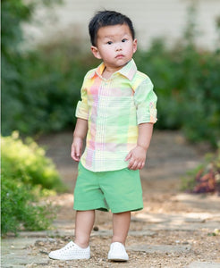 Cheerful Plaid Button Up