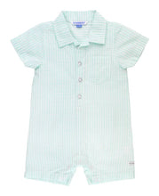 Load image into Gallery viewer, Light Aqua Gingham Romper
