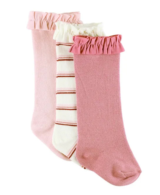 3 Pack Knee High Socks-Pink