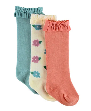 3 Pack Knee High Socks-Antique Blue