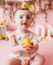 Load image into Gallery viewer, Pink Lemonade Ruffle Back Romper
