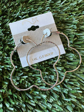 Load image into Gallery viewer, Silver Etched Clover Hoop
