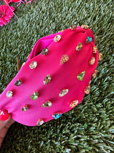 Pink Multi Color Jewel Headband