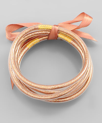 Rose Gold Glitter Tube Bracelet
