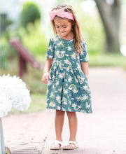 Load image into Gallery viewer, Floral Rainbow Twirl Dress

