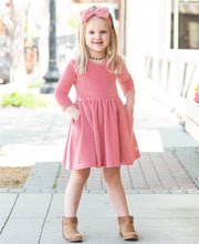 Load image into Gallery viewer, Rose Velour Twirl Dress
